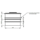 2272 Litre GRP Water Tank - Two Piece Insulated Dimensions 2