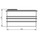 2272 Litre GRP Water Tank - Two Piece Insulated Dimensions