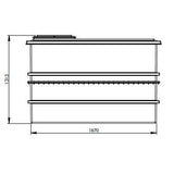 2726 Litre GRP Water Tank - Two Piece Insulated Dimensions