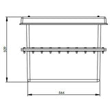125 Litre GRP Water Tank - Two Piece Insulated Dimensions
