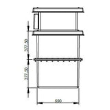187 Litre GRP Water Tank - Two Piece Insulated Dimensions 2