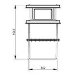 187 Litre GRP Water Tank - Two Piece Insulated Dimensions