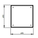 187 Litre GRP Water Tank - Two Piece Insulated Lid Dimensions