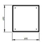 251 Litre GRP Water Tank - Two Piece Insulated top dimensions