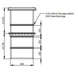 305 Litre GRP Water Tank - Two Piece Insulated Dimensions 2