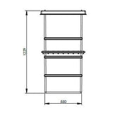 305 Litre GRP Water Tank - Two Piece Insulated Dimensions