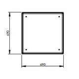 305 Litre GRP Water Tank - Two Piece Insulated Lid Dimensions