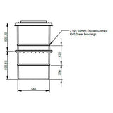 501 Litre GRP Water Tank - Two Piece Insulated Dimensions 2