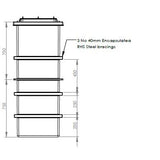 1125 Litre GRP Water Tank - Two Piece Insulated Dimensions 2