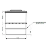 1220 Litre GRP Water Tank - Two Piece Insulated Dimensions 2