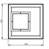 1220 Litre GRP Water Tank - Two Piece Insulated Lid Dimensions