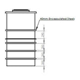 2001 Litre GRP Water Tank - Two Piece Insulated Dimensions 2